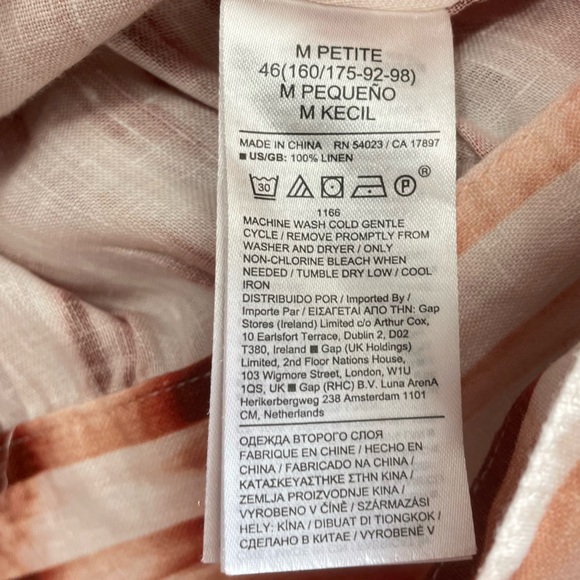 banana republic women Medium 100% Linen cropped‎ Cardigan Tie front Coastal Boho - Picture 9 of 13